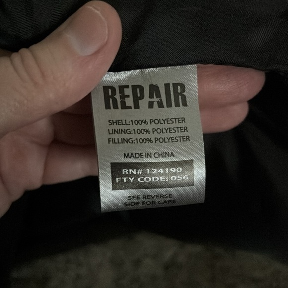 Insulated vest by Repair Charcoal Gray Brown puffer vest M - Picture 6 of 6